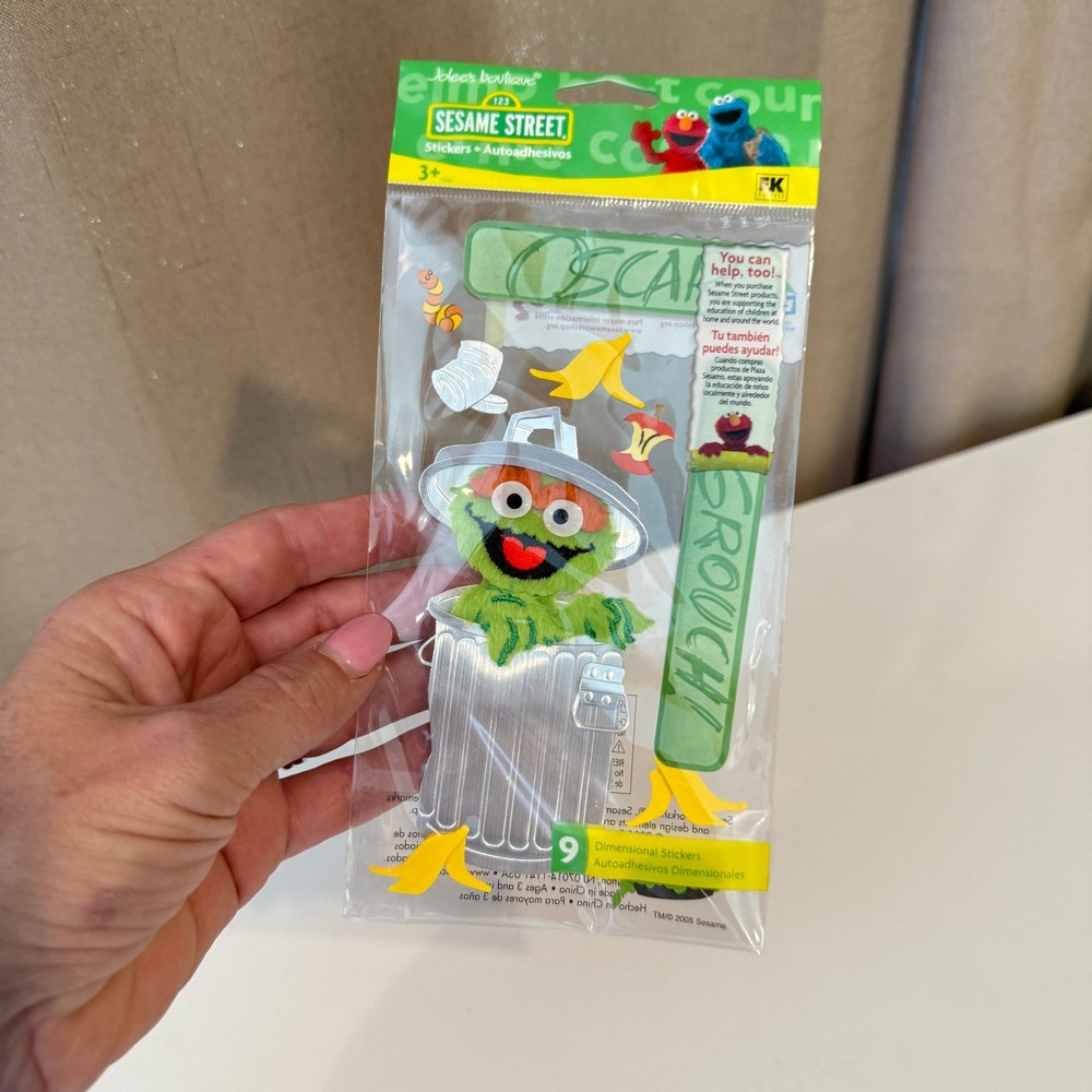 Jolee's Boutique Sesame Street Oscar the Grouch 3D Dimensional Stickers 2005 NEW